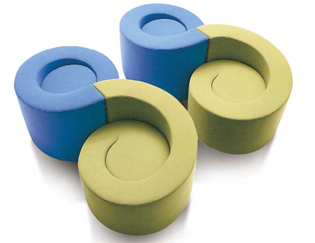 Two-Tone Interlocking C-Shaped Modular Upholstered Lounge Seating Set MOD-LOUNGE-C680