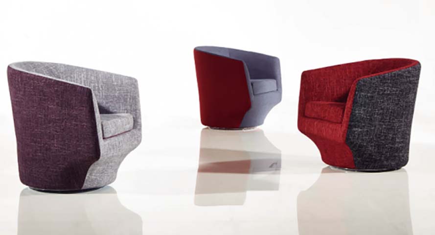 Upholstered Enclosed Swivel Lounge Tub Chair LUX-TUB-SW-860