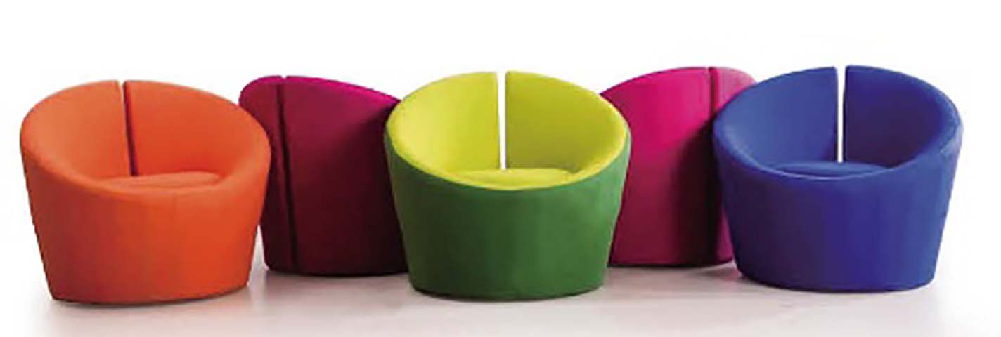 Fully Upholstered Tub Lounge Chair with Split High Back LNS-TUB-820-SPLIT