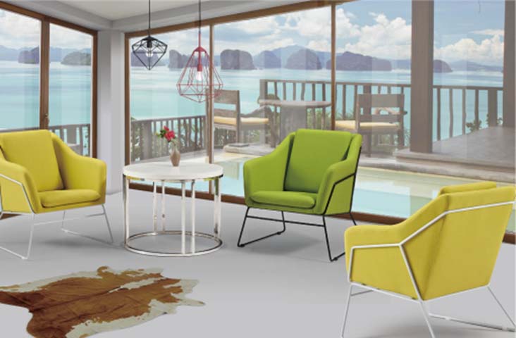Upholstered Metal-Wire Lounge Chair with Integrated Armrests LC-WIRE-FAB-01