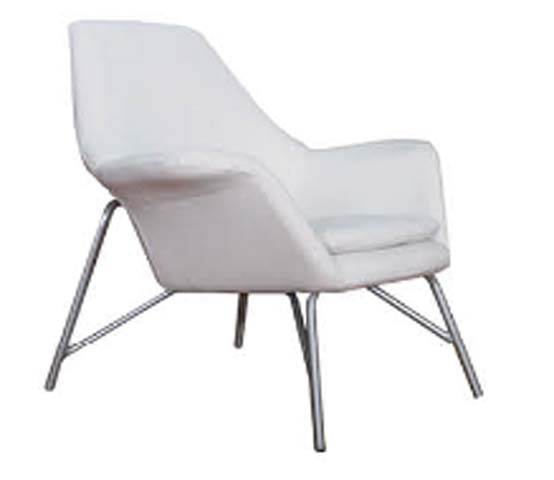White Upholstered Wire-Leg Lounge Chair LCH-WHT-WIRE-760