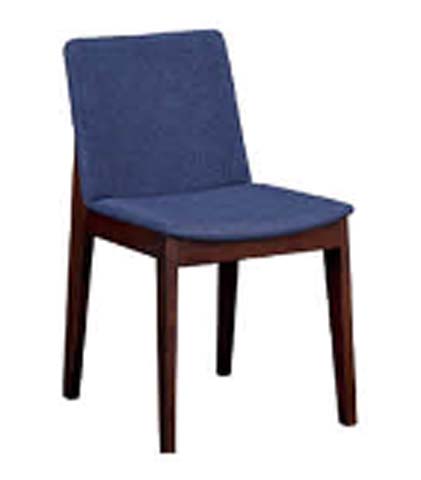 Upholstered Armless Dining Chair with Dark Wood Frame DC-WD-BLU-001