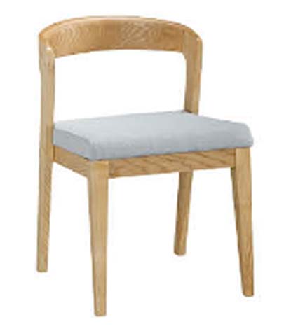 Light Wood Armless Dining Chair with Gray Upholstered Seat DC-AW450-GY