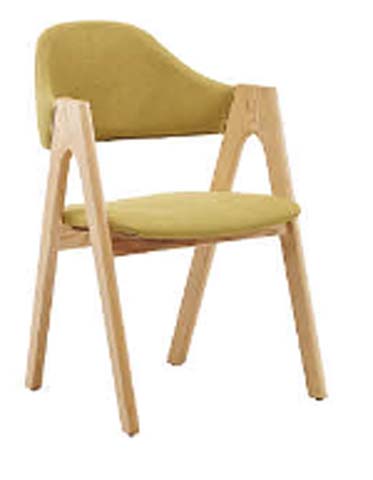Fabric Upholstered Dining Armchair with Light Wood Frame DC-AWD-560