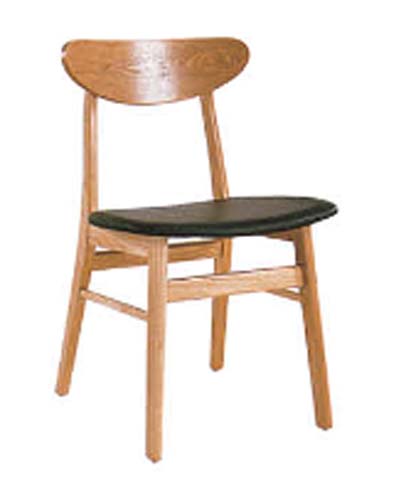 Solid Wood Dining Chair with Dark Upholstered Seat and Curved Backrest DC-WD460-DS