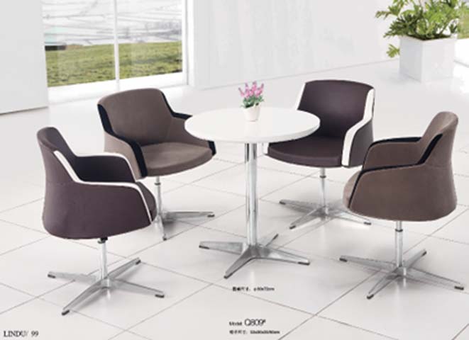 Four-Seat Round Reception Lounge Set with Swivel Tub Chairs Q800F