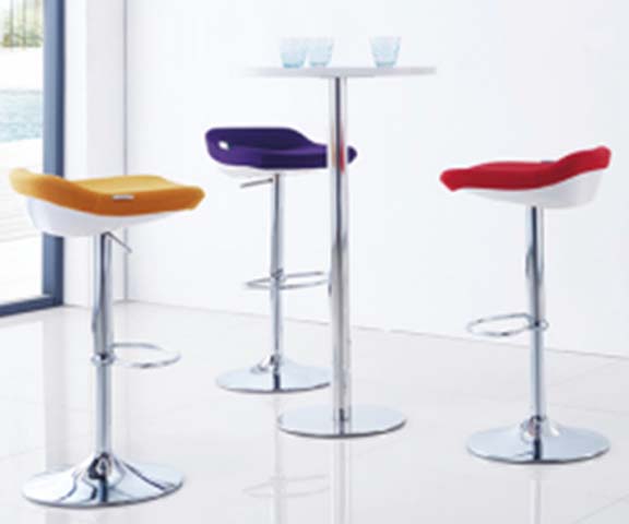 Height-Adjustable Swivel Bar Stool with Upholstered Low Back BS-CHR-ADJ-420