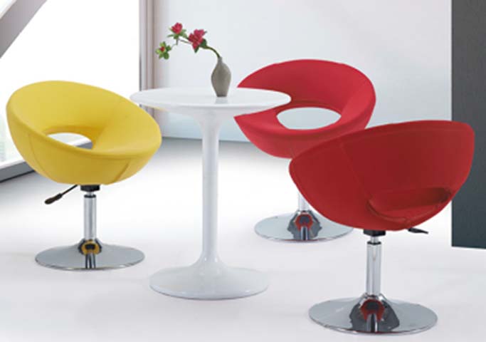 Swivel Bucket Lounge Chair with Adjustable Chrome Gas-Lift Base LC-BUCKET-GASLIFT-CHROME