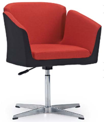 Swivel Tub Visitor Chair with Red Upholstery and Black Outer Shell VT-TUB-640-RED-CHR