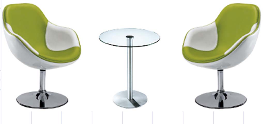 Round Glass Bistro Table with Two Swivel Bucket Lounge Chairs BST-2CHR-GL600-WG