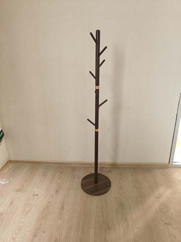 Freestanding Dark Brown Coat Rack with Round Base and Eight Hooks CR-RND8-DBR-1780
