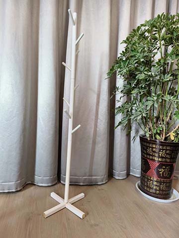 White Freestanding Coat Rack with Cross Base and Eight Branch Hooks FC-CR-1800-W8