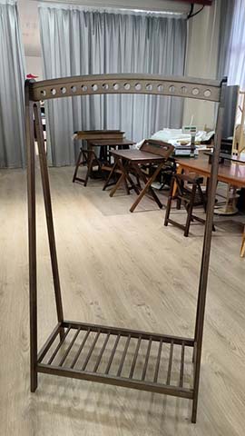 Dark Freestanding Garment Rack with Slatted Lower Shelf CGR-FS-1200-DK