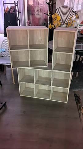 Modular Open Cube Storage Bookcase Set in Staggered Configuration OCS-3M-14C-WHT