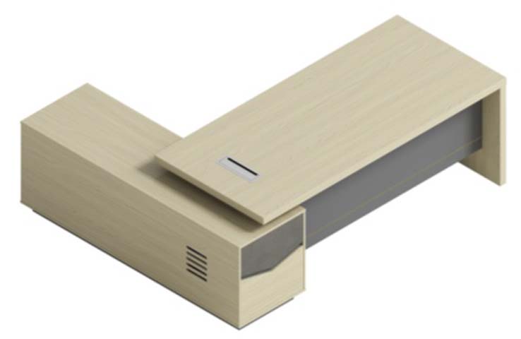 L-Shaped Executive Workstation with Integrated Side Storage Cabinet EXEC-L1800-CAB-V01