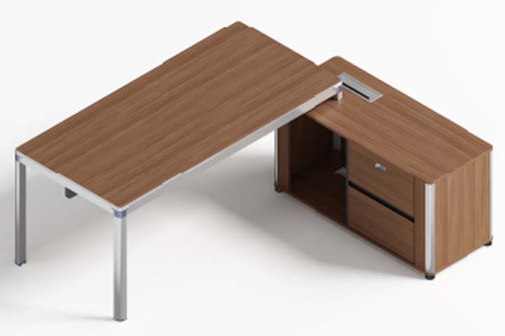 L-Shaped Executive Desk with Right Storage Pedestal ED-L1800R-WAL