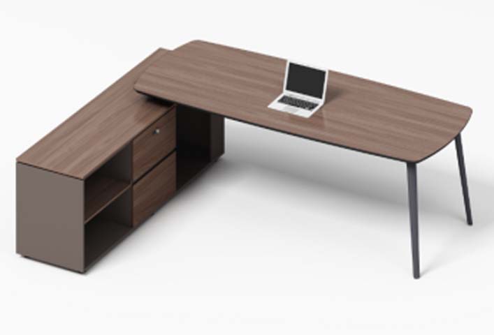 L-Shaped Executive Desk with Integrated Storage Credenza ED-LST-2200-1800-WD