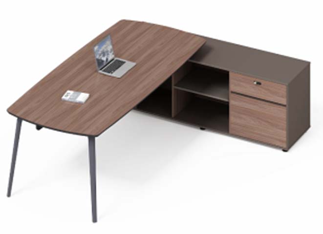 L-Shaped Executive Desk with Right Storage Return ED-L1800-RCAB-WG