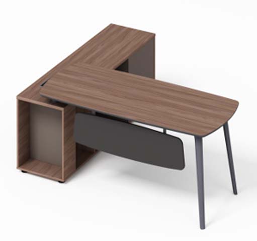 L-Shaped Executive Workstation with Side Storage Cabinet LDS-WAL-1800-OPEN