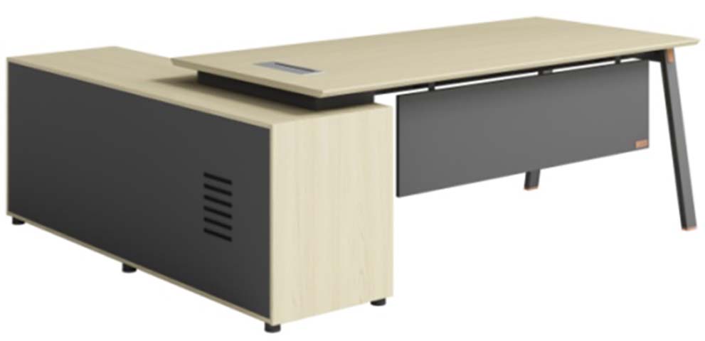 L-Shaped Executive Workstation with Return Storage Cabinet EXD-L1800-CAB-R