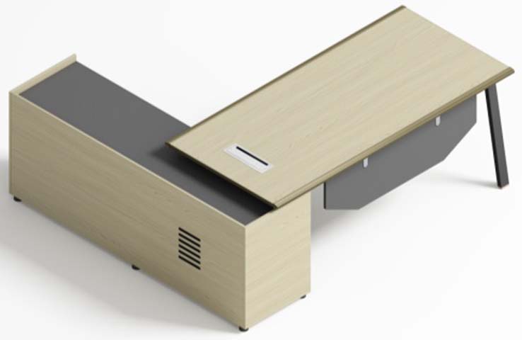 L-Shaped Executive Workstation with Integrated Storage Return EXD-L1800-CAB-RTN