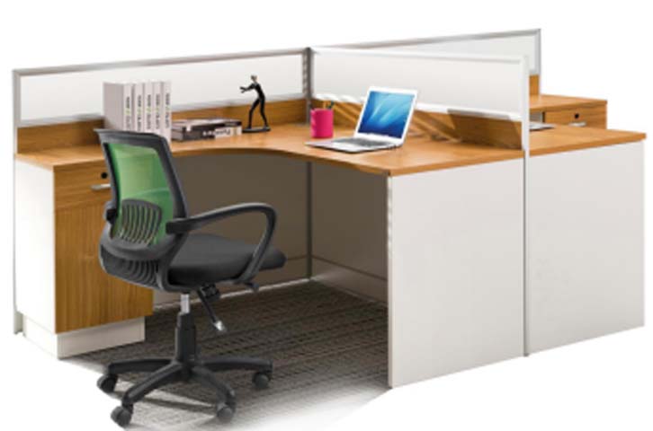 Two-Person Curved Panel Office Workstation with Storage Pedestals WS-2P-CURVED-2800