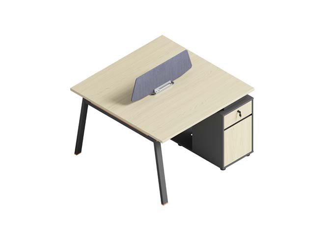 Two-Person Panel-Based Office Workstation with Right Pedestal WS-2P-RP-1200