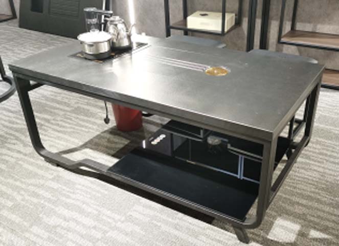 Dark Rectangular Tea and Coffee Table with Built-in Electric Tea Station CT-TEA-1200-700-580