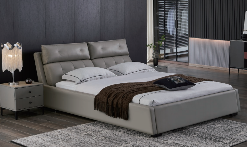 Upholstered Low-Profile King Bed with Padded Channel Headboard BED-UPH-KG-PAD-01