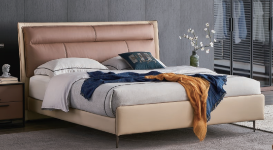 Upholstered Queen Bed with Channel-Tufted Headboard and Slim Metal Legs BED-Q-UPH-1800-METALLEG