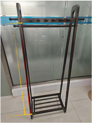 Freestanding Double-Rail Garment Rack with Hook Bar and Slatted Shoe Shelf CGR-2RAIL-8HOOK-SHELF