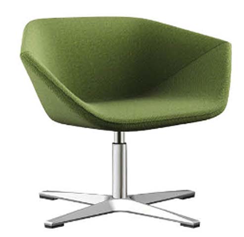 Swivel Upholstered Tub Lounge Chair with Four-Star Metal Base LUX-TUB-SW4-GRN