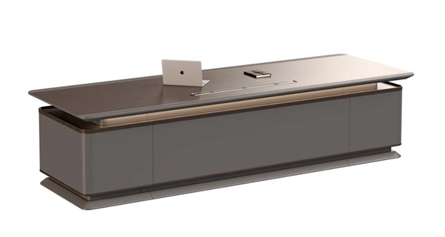 Rectangular Executive Desk with Full-Length Storage Base and Cable Management ED-RECT-3200-FULLBASE-NL