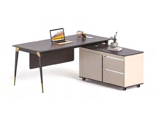 L-Shaped Executive Desk with Mobile Storage Cabinet ED-L1600-MOB-CAB