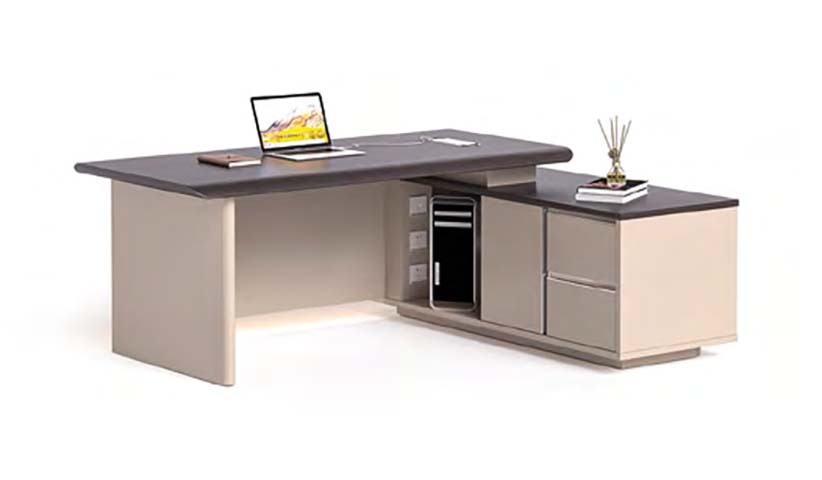 L-Shaped Executive Office Desk with Right Return Storage and CPU Bay ED-L2400-RCB-CPU