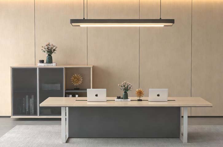 Large Rectangular Conference Table with Central Cable Management CFTC-3200-1200-RECT-01