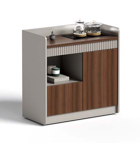 Compact Tea and Beverage Pantry Cabinet with Fluted Doors PNT-FLT-800-T