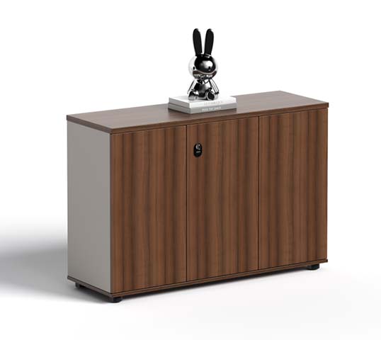 Walnut Fluted Three-Door Low Storage Cabinet LSC-1200-WF3