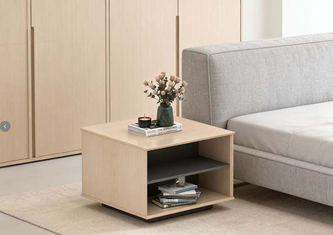 Light Oak Open-Storage Side Table NST-604045-OAK2S