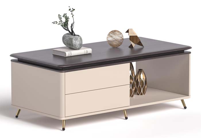 Contemporary Two-Drawer Coffee Table with Open Shelf CT-2DR-OS-1200