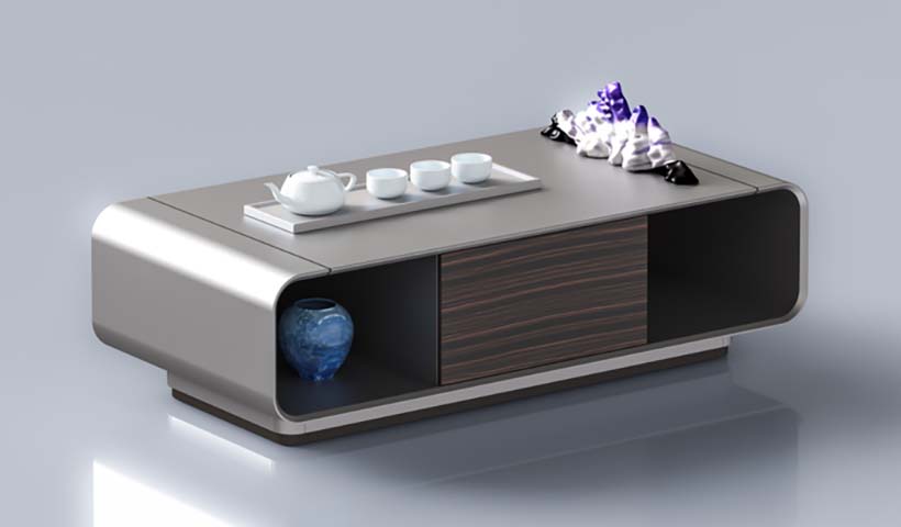 Contemporary Rectangular Coffee Table with Central Storage Compartment CT-RND1200-STORAGE