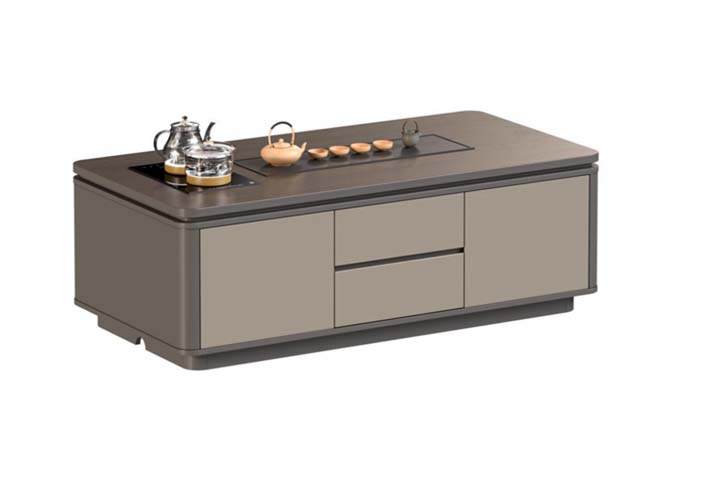 Multifunction Tea Coffee Table with Built-in Brewing Station CT-1307-STONE