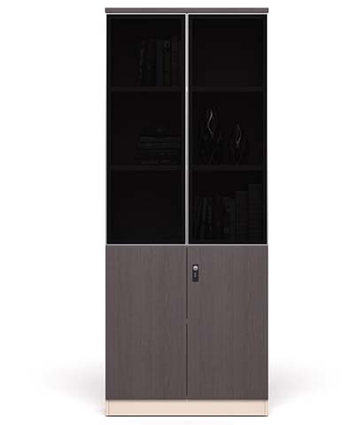 2-Door Office Storage Cabinet with Glass Upper Section OFC-GD-0820