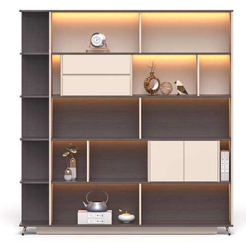 Illuminated Modular Display and Storage Bookcase DSC-2400-400-2000-LED