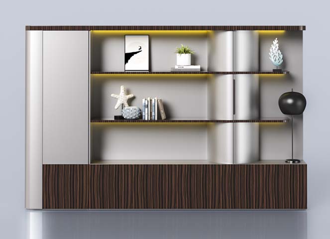 Executive Wall Display and Storage Cabinet with LED Shelves EXB-DC3200-LED