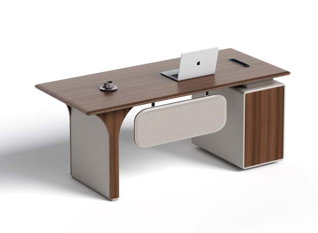 Walnut Executive Desk with Right Storage Pedestal and Cable Port ED-WAL-RP-1800
