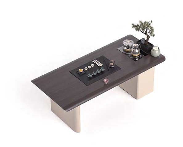 Integrated Tea Ceremony Conference Table with Recessed Brewing Stations TT-RCT-2400-DK