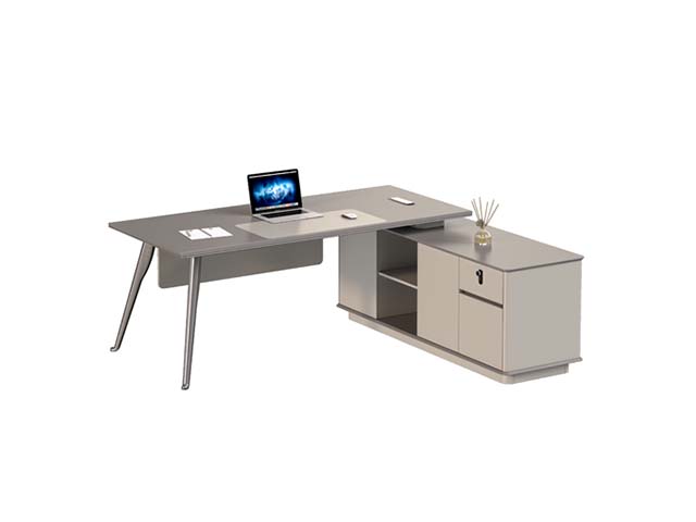 L-Shaped Executive Workstation with Right Storage Credenza EDU-L1808-RC