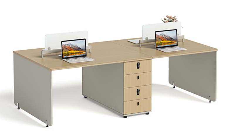 Two-Person Face-to-Face Office Workstation with Central Drawer Pedestal WS2-2800x1200-CP4
