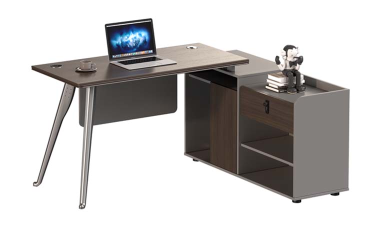 L-Shaped Executive Workstation with Right Storage Return ED-LS-RCAB-1400-1200